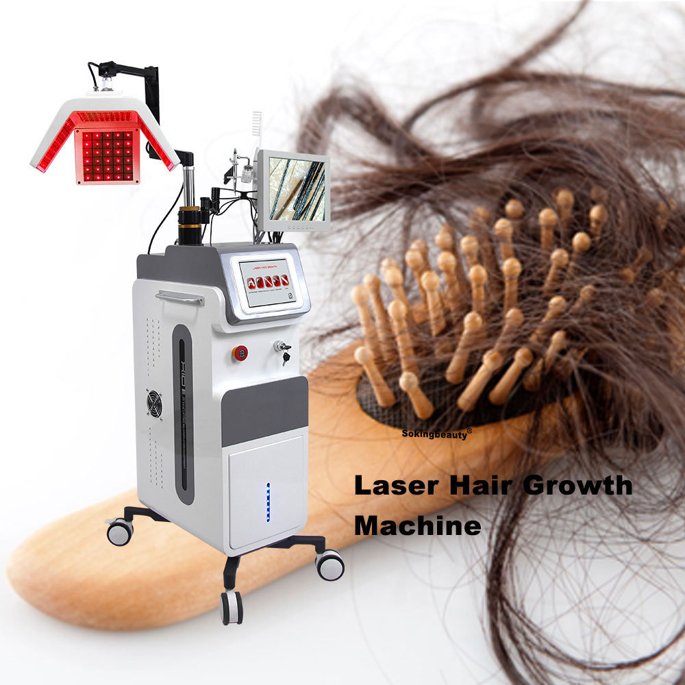 Professional vertical 5 in 1 high frequency laser hair growth machine for hair loss treatment lllt hair growth machine