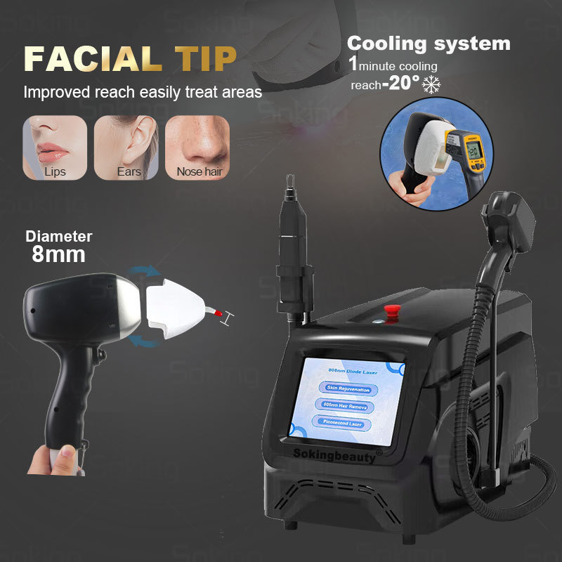 Portable 808nm Diode Laser picosecond 2 in 1 532/755/1064nm hair removal tattoo removal machine 20 million Shots Spa equipment