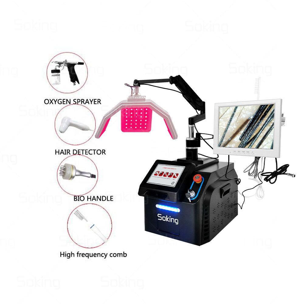 Professional 5 in 1 High frequency hair growth machine 650nm diode laser hair regrowth anti hair loss treatment machine