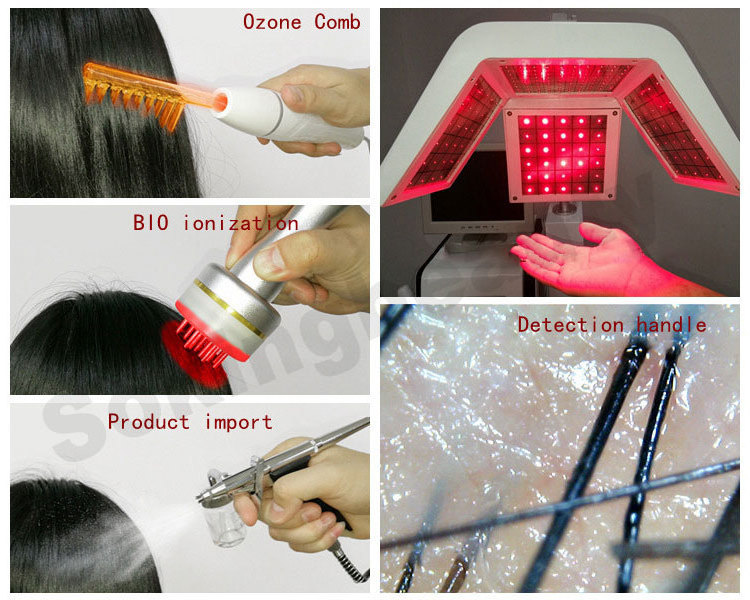 5 in 1 650nm red light therapy hair growth high frequency oxygen scalp massage treatment laser hair growth machine for hair loss