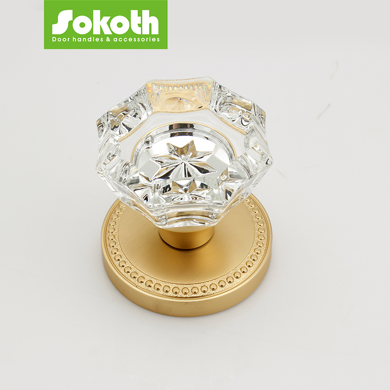 Sokoth gold for interior doors modern crystal door knobs