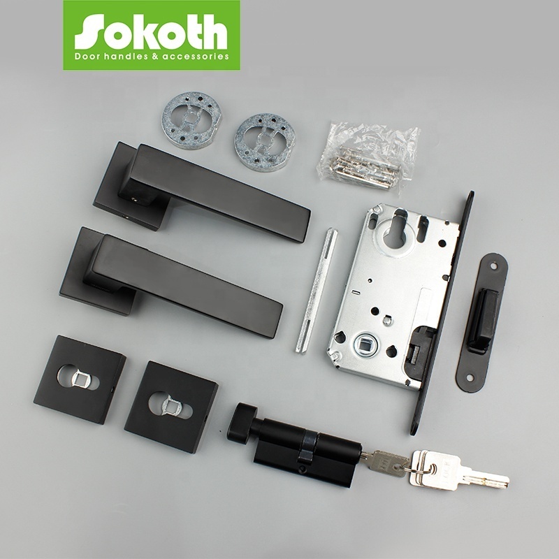 hot selling economic unique interior bathroom aluminum black door locks