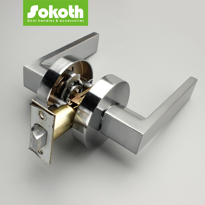 Sokoth For Bedroom Bathroom Keyless Door Knobs with Lock Hotel Door Locks for Travelers