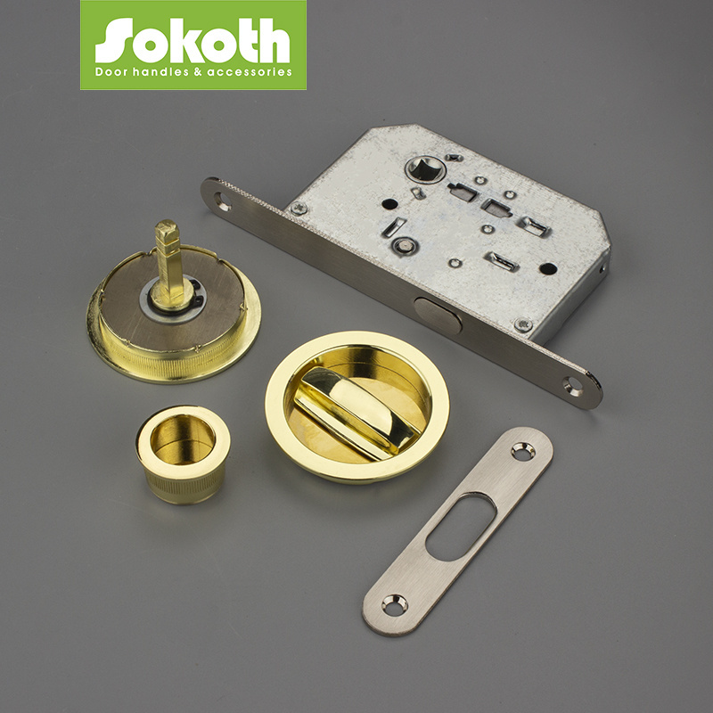 Wholesale Hook latch flush bathroom sliding door lock round and square security locks israel european style lock body