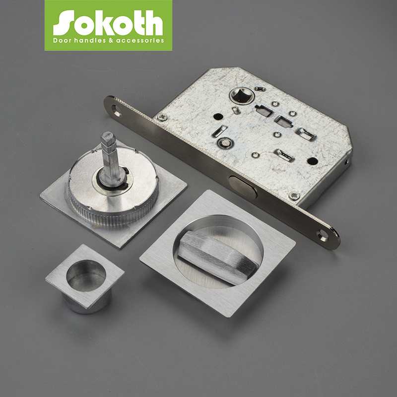 Wholesale Hook latch flush bathroom sliding door lock round and square security locks israel european style lock body