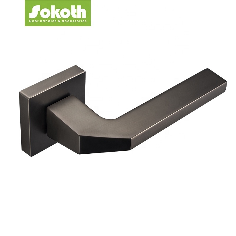 ironmongery door hardware complete set interior door handles satin chrome black nickel aluminum alloy handle