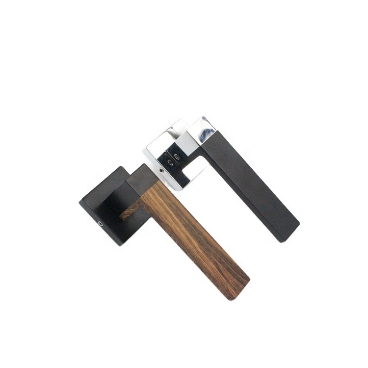 high quality zinc alloy heavy duty door lever handle lock with wood