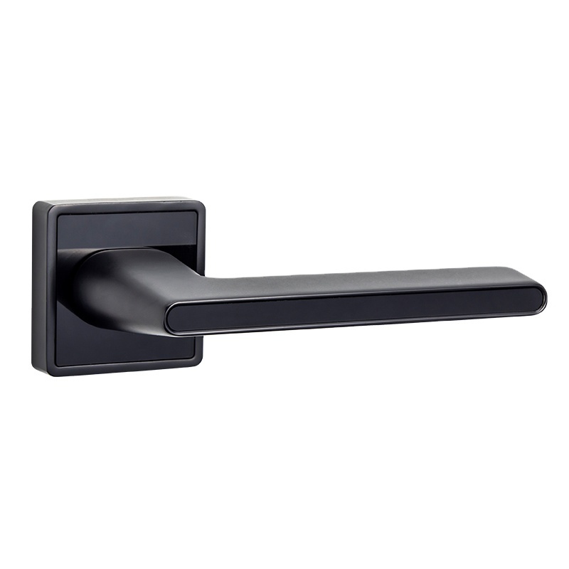 Sokoth Matte Black Lever Door Handle Lock Set Antithep Aluminum Door Handles