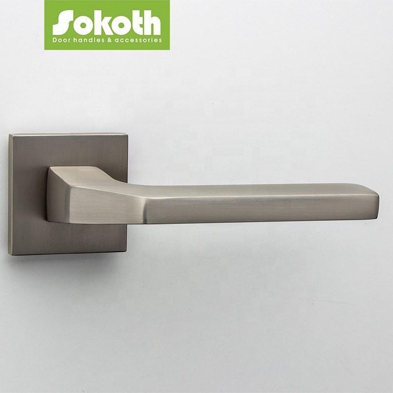 ironmongery door hardware complete set interior door handles satin chrome black nickel aluminum alloy handle