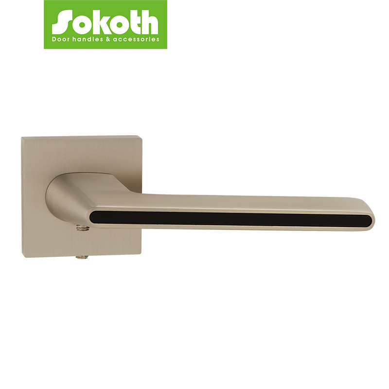 Sokoth Matte Black Lever Door Handle Lock Set Antithep Aluminum Door Handles