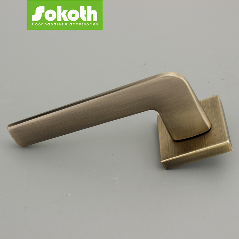 Sokoth  Matte antique bronze Door Handle Lock Set Aluminum door handle