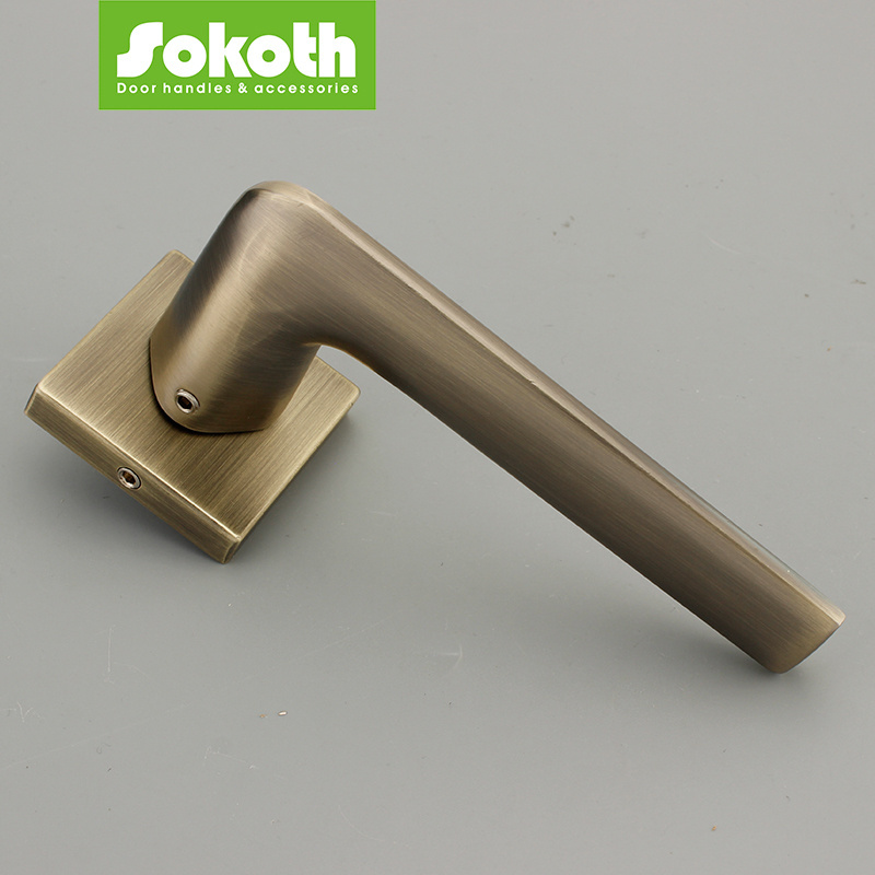 Sokoth  Matte antique bronze Door Handle Lock Set Aluminum door handle