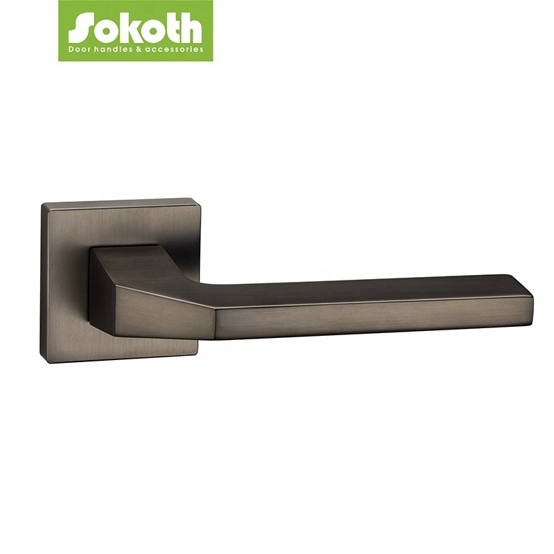 ironmongery door hardware complete set interior door handles satin chrome black nickel aluminum alloy handle