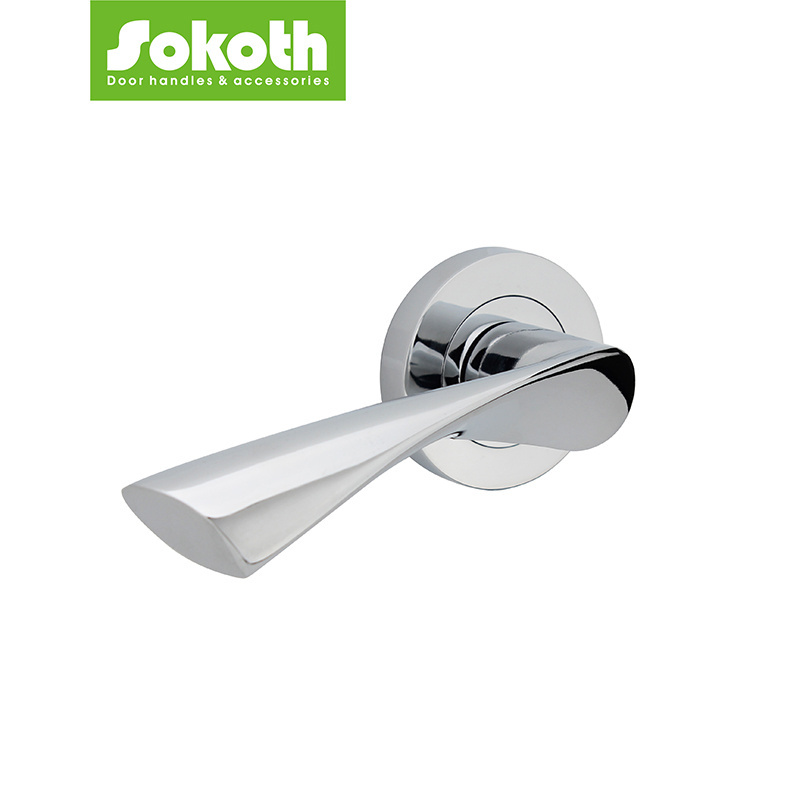 Modern Interior Doors Handles Eastern Europe Circular Rose Lever Handle high quality Lever handle aluminum