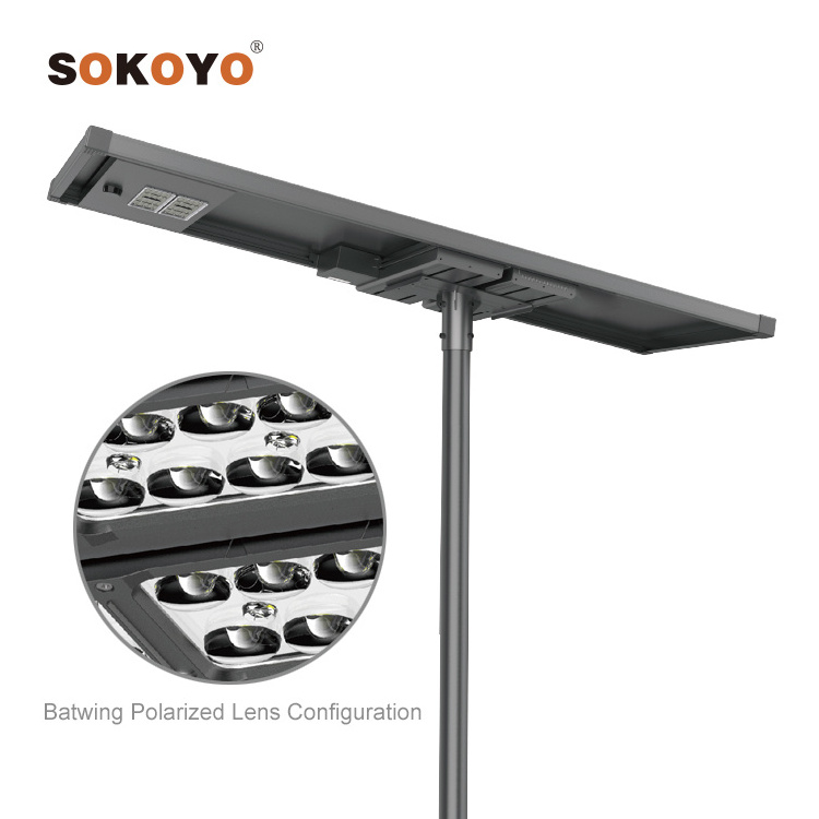 SOKOYO IP66 Outdoor All In One Solar Street Lamp 60W 80W 120W Integrated Led Solar Street Light