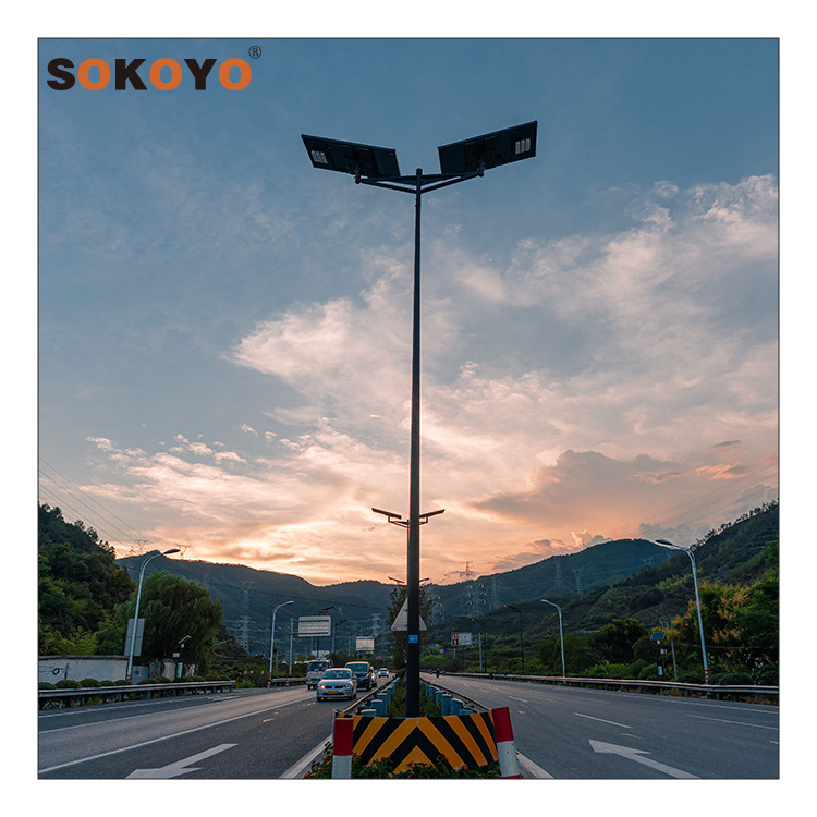 SOKOYO Expressway Road Garden Lamp 60w 80w 120w LED Solar Energy Street Lights Outdoor Waterproof