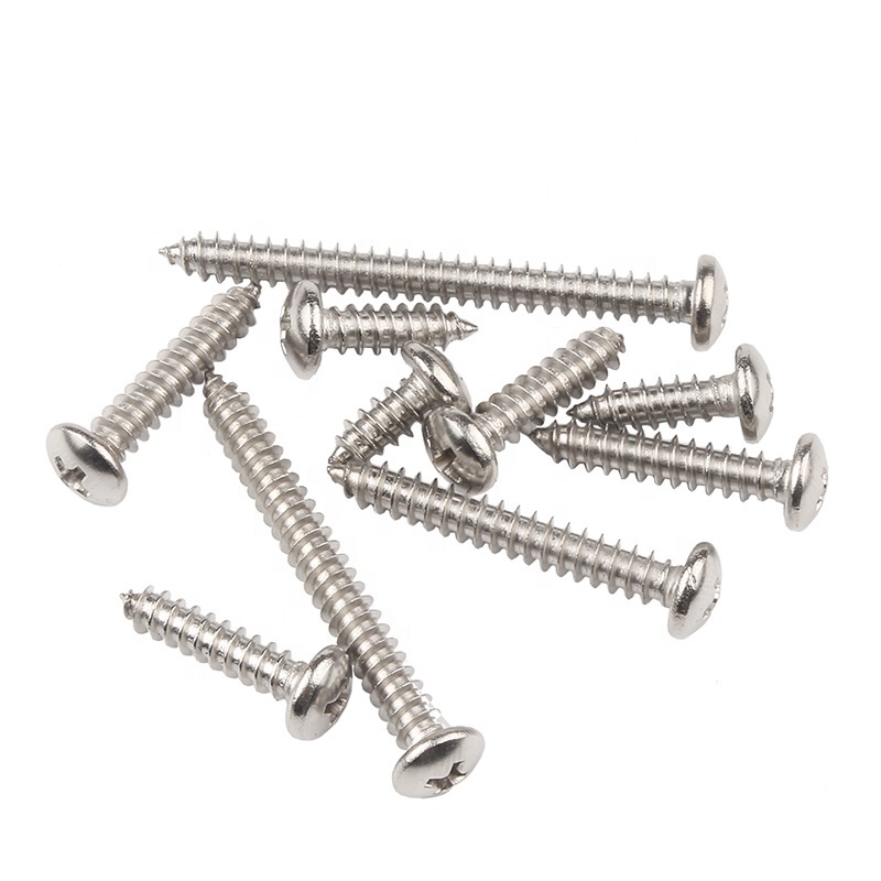 China Metal 304 Stainless Steel Pan Head Self Tapping Screw Manufacturer Custom M1/M6 Self Tapping Fasteners Screws