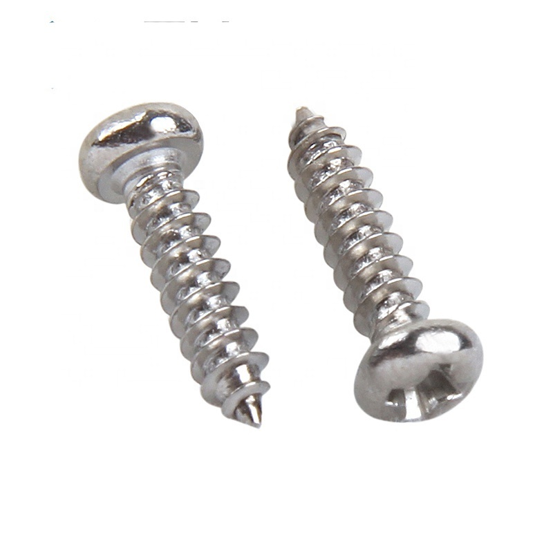 China Metal 304 Stainless Steel Pan Head Self Tapping Screw Manufacturer Custom M1/M6 Self Tapping Fasteners Screws