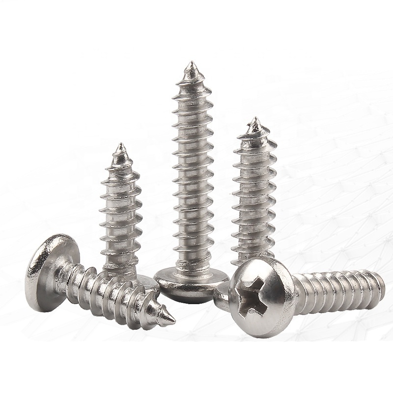 China Metal 304 Stainless Steel Pan Head Self Tapping Screw Manufacturer Custom M1/M6 Self Tapping Fasteners Screws