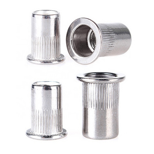 M3 M4 M5 M6 M8 M10 M12 Wholesale Stainless Steel 304 316 Knurled Round Flat Head Rivet Blind Rivet Nut