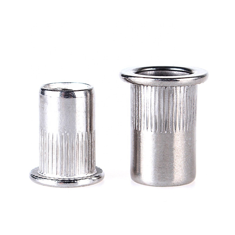 M3 M4 M5 M6 M8 M10 M12 Wholesale Stainless Steel 304 316 Knurled Round Flat Head Rivet Blind Rivet Nut