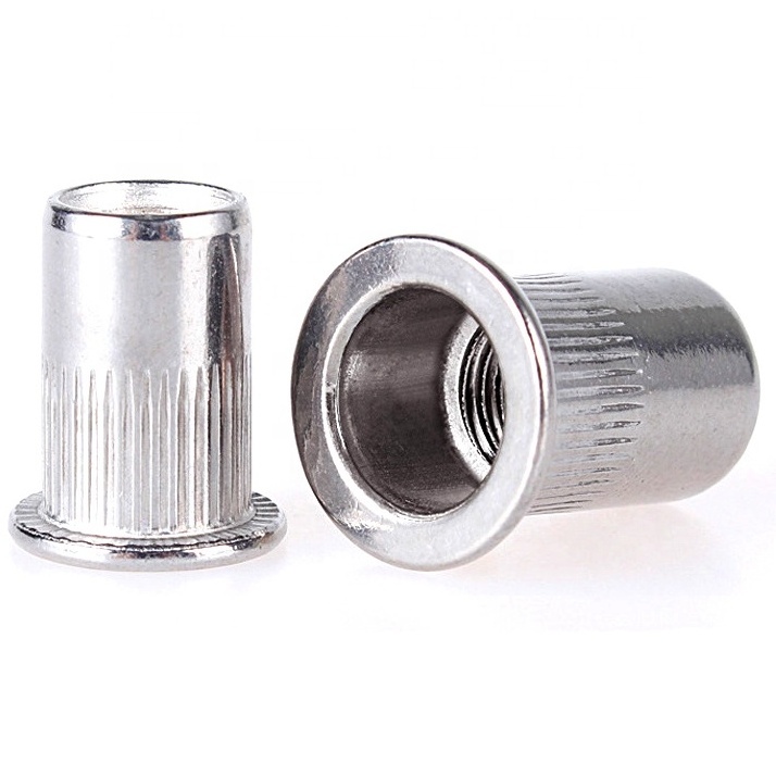 M3 M4 M5 M6 M8 M10 M12 Wholesale Stainless Steel 304 316 Knurled Round Flat Head Rivet Blind Rivet Nut