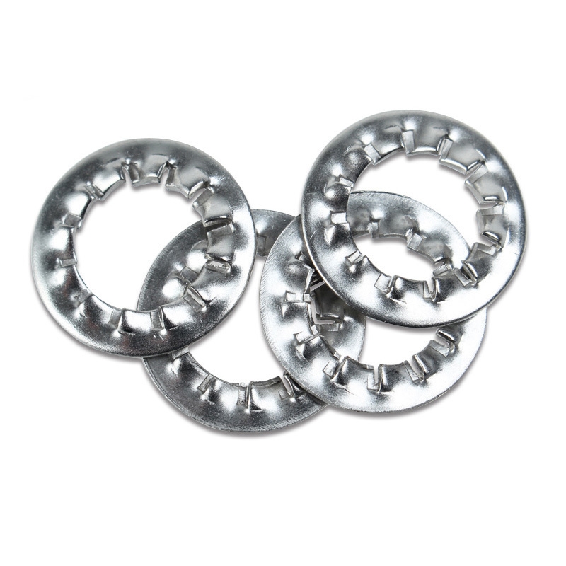 Stock DIN 6798 Stainless Steel Serrated Lock Washers with Internal Teeth - Corrosion-Resistant