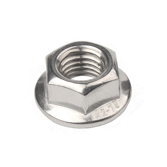 High Quality Supply Stainless Steel M4 M5 M6 M8 M10 M12 Galvanized Round Self Locking Hex Flange Nut With Serrated