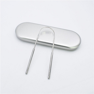 Stainless Steel Gold Silver Reusable Free Sample Tongue Cleaners Copper Tongue Scraper Cleaner