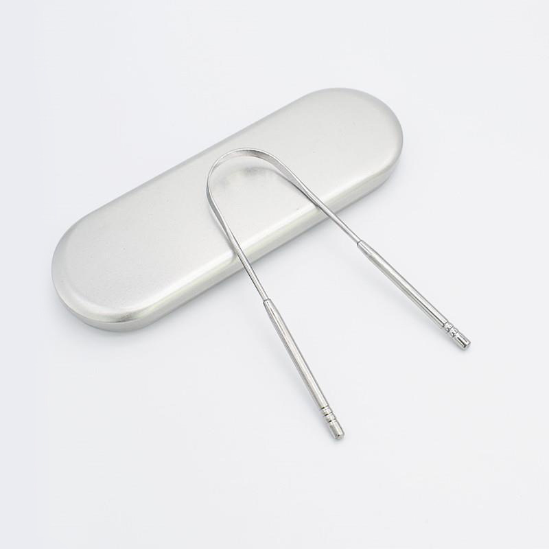 Free Sample Gold Silver Stainless Steel Surgical Grade Tongue Cleaners Copper Tongue Scraper Cleaner