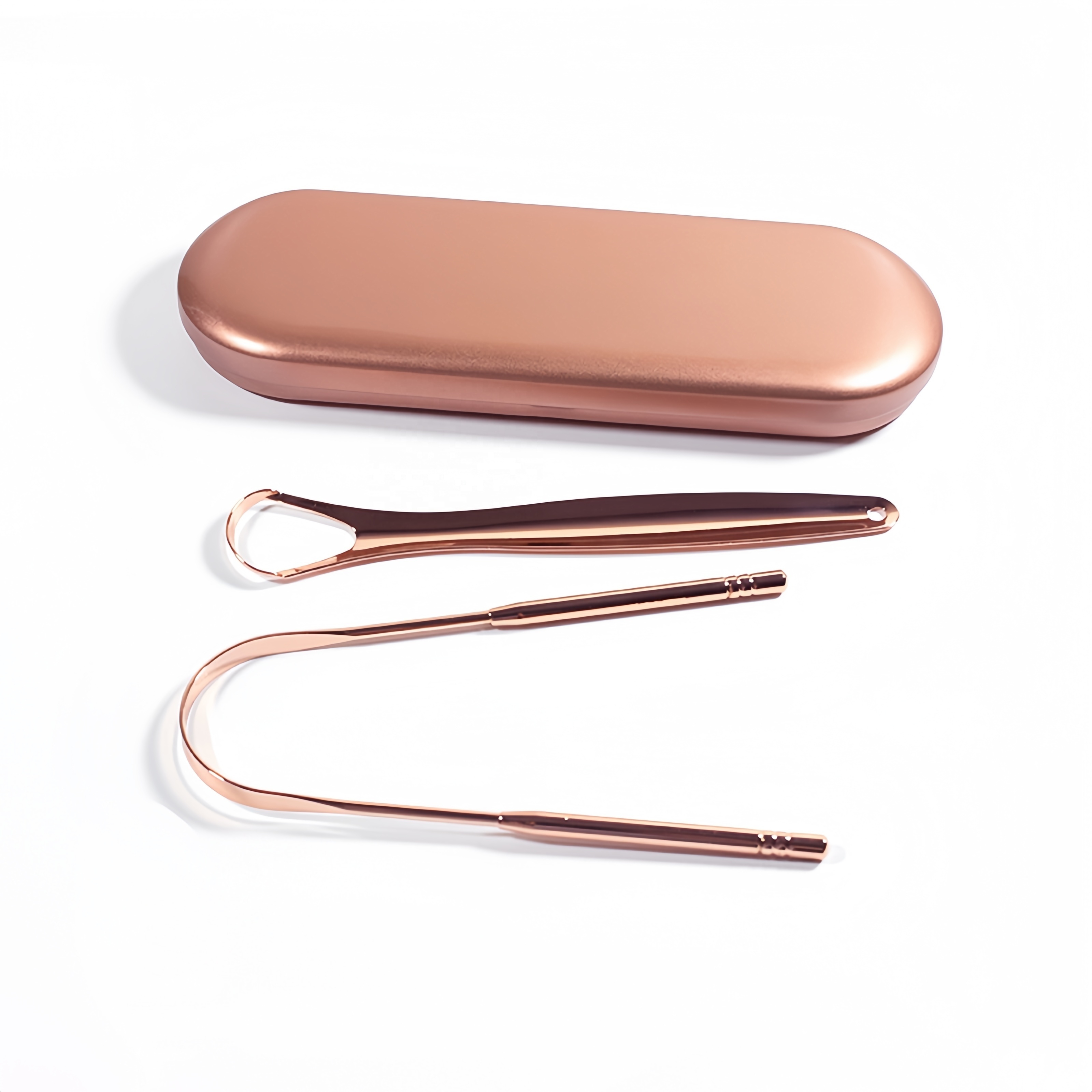 Free Sample Best Sellers Superior Gratte Langue Copper Tongue Cleaner OEM Copper Tongue Scraper with Attractive Handy Gri