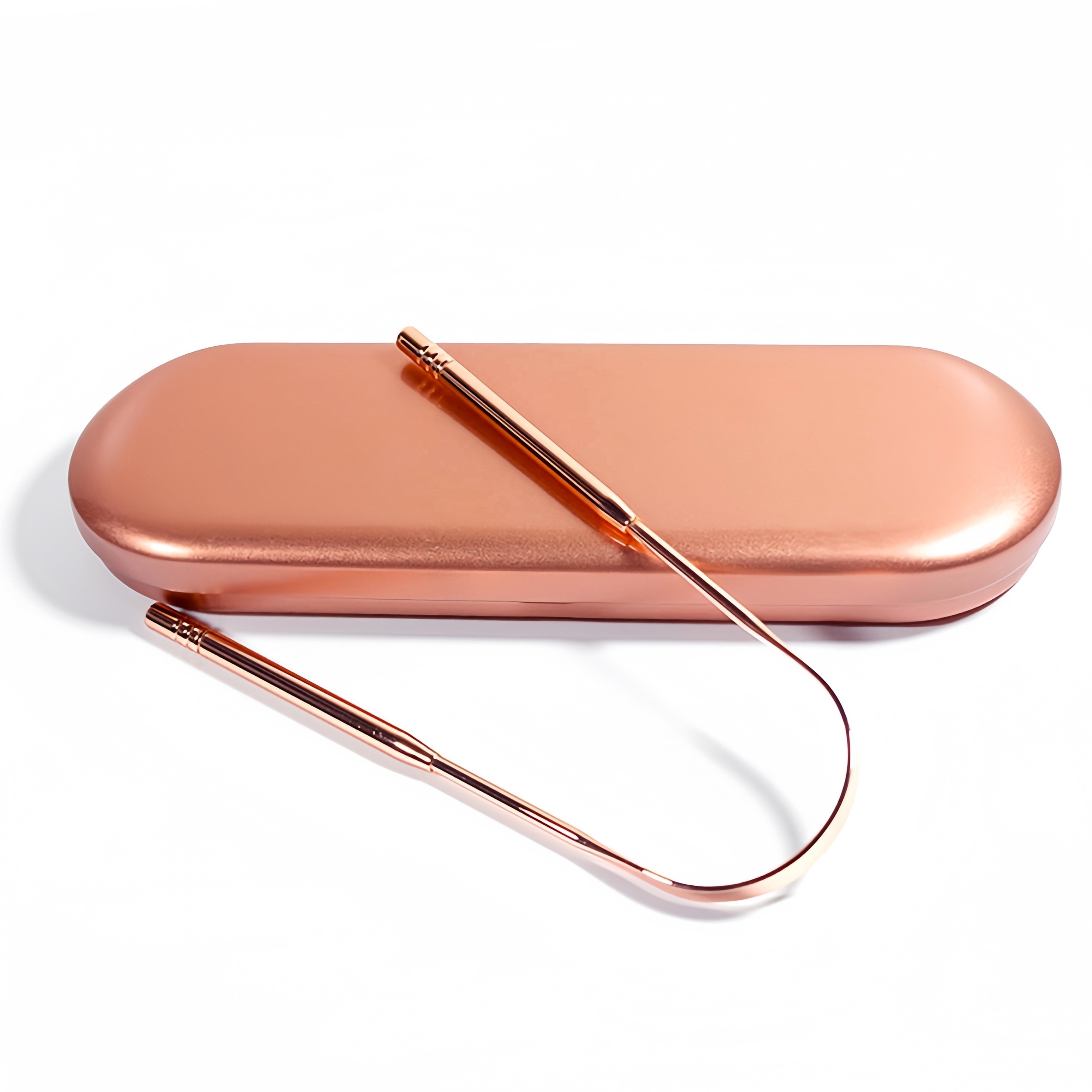 Free Sample Best Sellers Superior Gratte Langue Copper Tongue Cleaner OEM Copper Tongue Scraper with Attractive Handy Gri