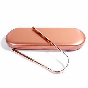 Free Sample Best Sellers Superior Gratte Langue Copper Tongue Cleaner OEM Copper Tongue Scraper with Attractive Handy Gri