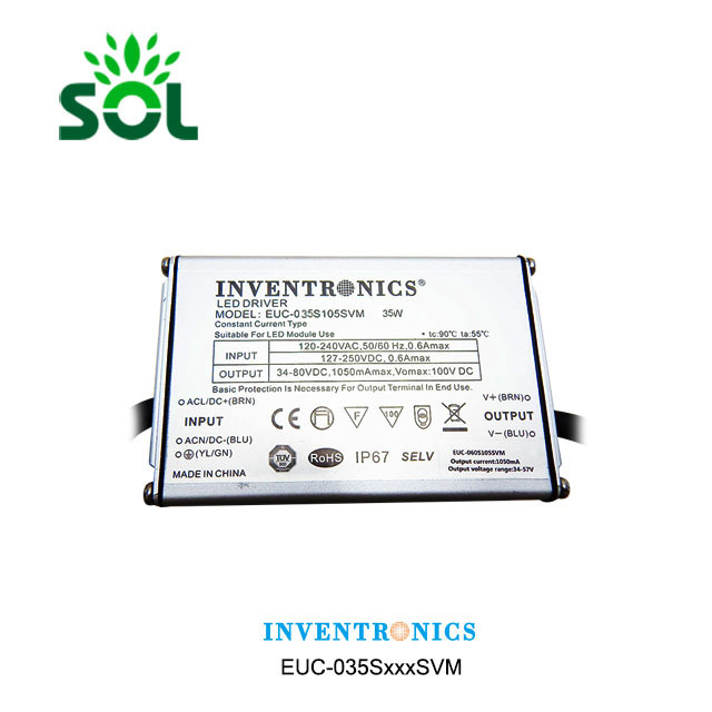 Inventronics EUC Series 35W Constant Current IP67 LED Driver For low bay Light