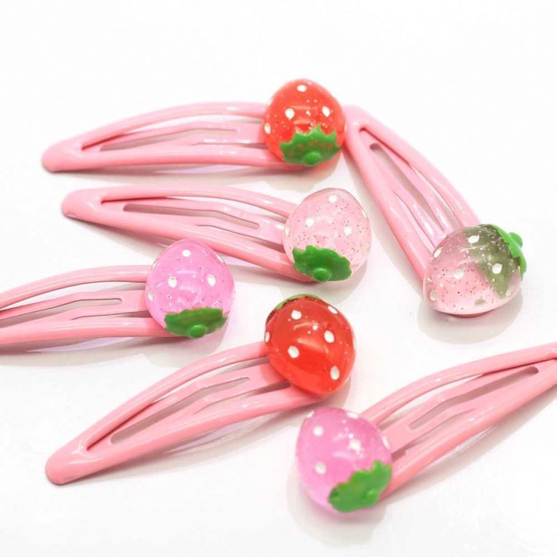 Fashion Cute Hair Pins Clip Mini Strawberry Fruit Shape Barrettes Hair Accessories For Girls Kids Hair Tool Accessories Styling