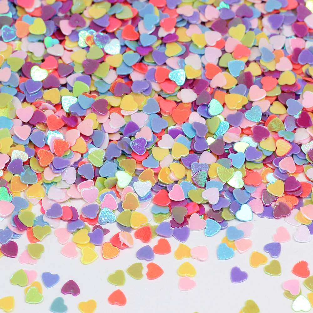 Wedding Decorations 3mm Heart Shapes Confetti Nail Art Glitter Sprinkles Charms Stuff for Slime