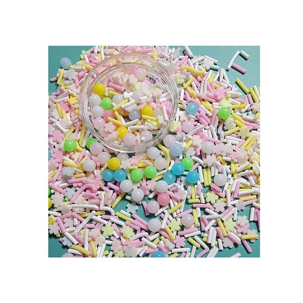 500g Polymer Clay Flower Sprinkles Slime Mix Beads Home Party DIY Decor Mini Confetti Nail Beauty Slime Filling