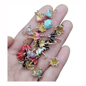 New Creative 11*19MM Enamel Umbrella Charms Pendants Dangles For Earring Necklace Keychain Jewelry Making DIY Designs