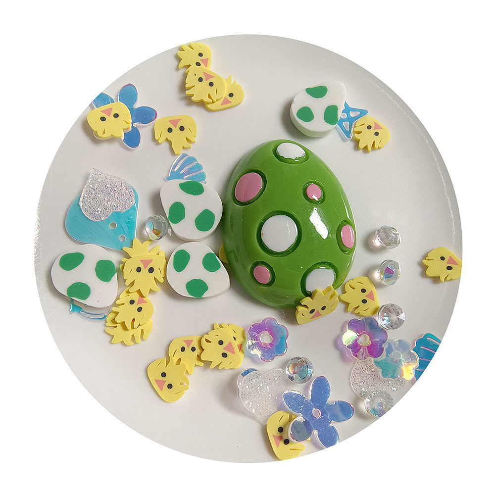 Small Packing Easter Egg Resin Charms Mix Polymer Clay Sprinkles Soft Chick Slices Slime Toys Accessories Supply