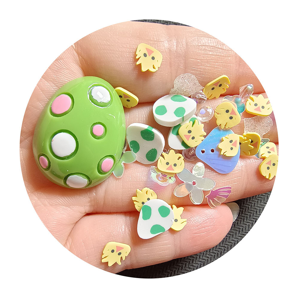 Small Packing Easter Egg Resin Charms Mix Polymer Clay Sprinkles Soft Chick Slices Slime Toys Accessories Supply