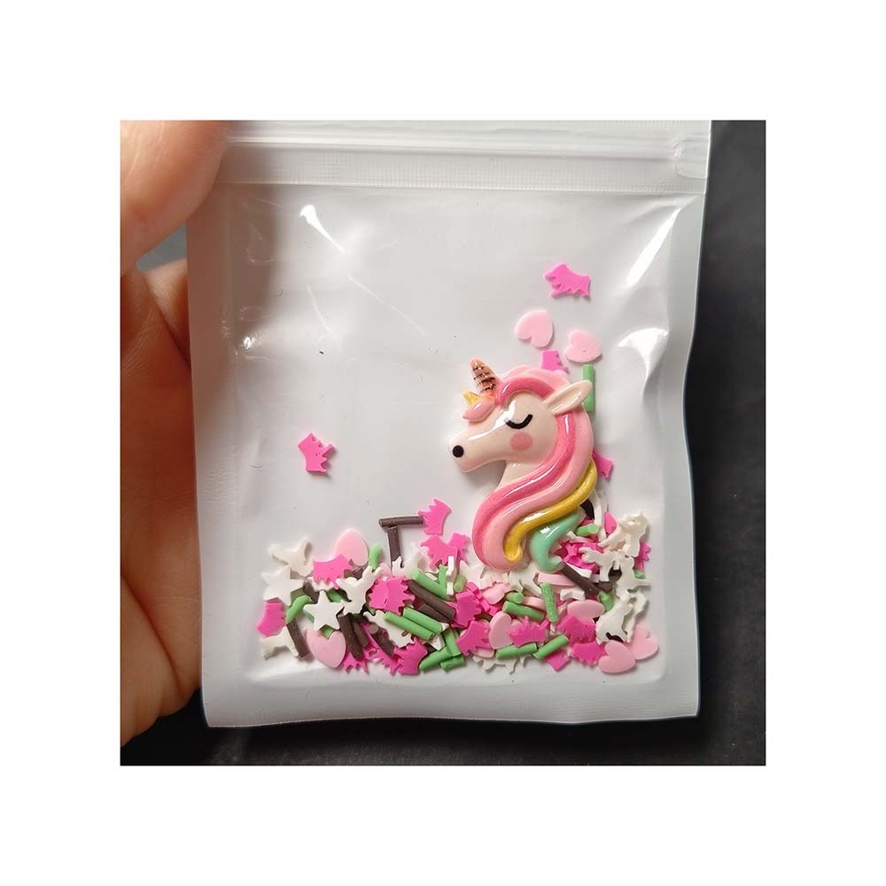 New Handmade Cream Glue Resin Accessories Pretty Pink Unicrn Cartoon Slime Charm DIY Phone Case Decoration Colored Clay