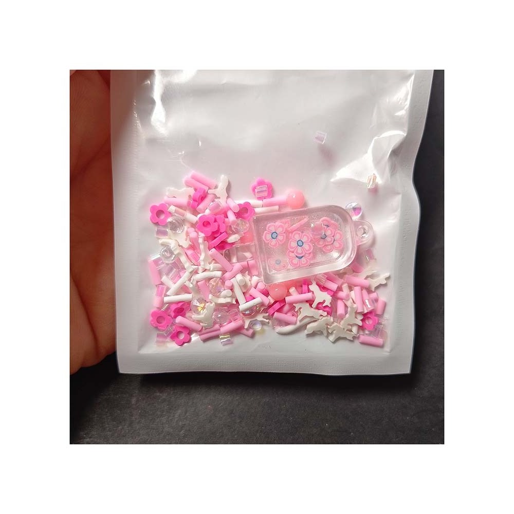 Cute Pink Flower Ice cream resin polymer clay sprinkles diy cream glue phone case Flower decoration accessories for slime