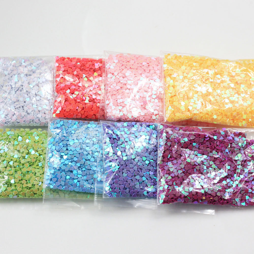 Wedding Decorations 3mm Heart Shapes Confetti Nail Art Glitter Sprinkles Charms Stuff for Slime