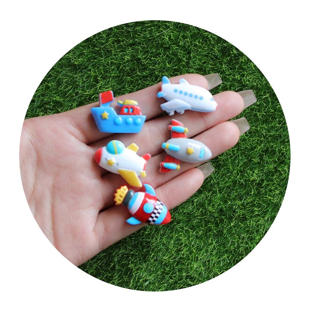 Mix Style Transportation Resin Car/Boat/Bike/Helicopter/Rocket Miniature Flatback Cabochon DIY Craft Scrapbooking