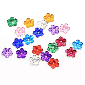 Kawaii 13mm Acrylic Flower Rhinestone Bead Flat back For DIY Craft Accessories