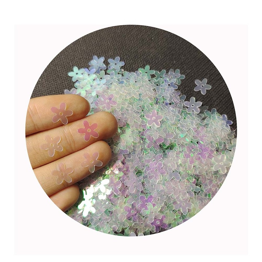 500g Winter Snowflake Flowers Nail Sequins 3D White Snow Glitter Flakes For DIY Slime Charms Christmas Nail Art Decorations