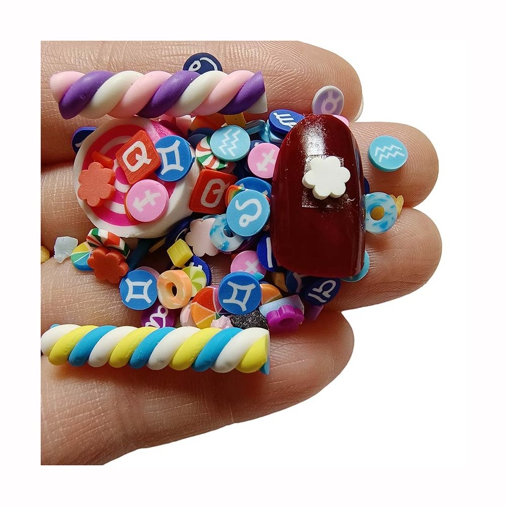 Clay Letter Slices Soft Polymer Swirl Roll Candy Random Mixed Mini Nail Art Stickers Slime Accessory Suppliers