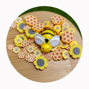 Resin Bee Charms Mix Flowers Honeycomb Polymer Clay Slices Sprinkles Sunflower Shaker Stuff Slime Supplies DIY Crafts