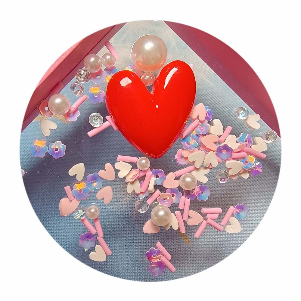 Heart Charm Polymer Clay Slices Heart Pearl Flower Confetti Sprinkles DIY Shaker Jewelry Stuff Slime Filling Nail Art