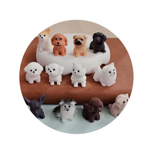 100Pcs/Bag 21*29MM Assorted Miniature Cartoon Dogs Resin Fairy Garden Animals Accessories For Landscape Doll House Decoration